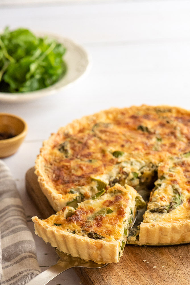 Asparagus & Leek Quiche – preparation step 5
